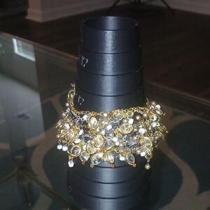 Elegant Gold and Silver Beaded Bracelet